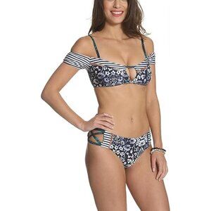 Kuleana Off Shoulder Strappy Bikini Swimsuit Set - XS‎